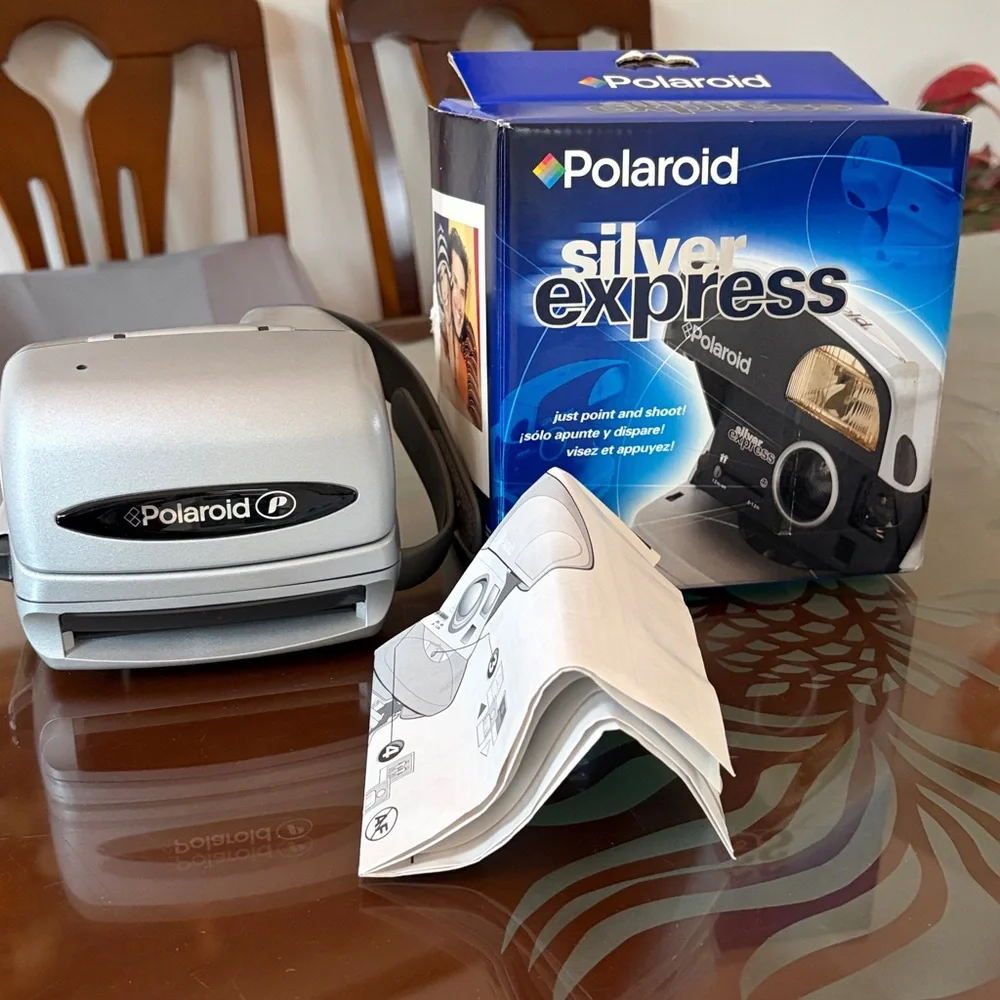 Polaroid Silver Express 600 Instant Film Camera